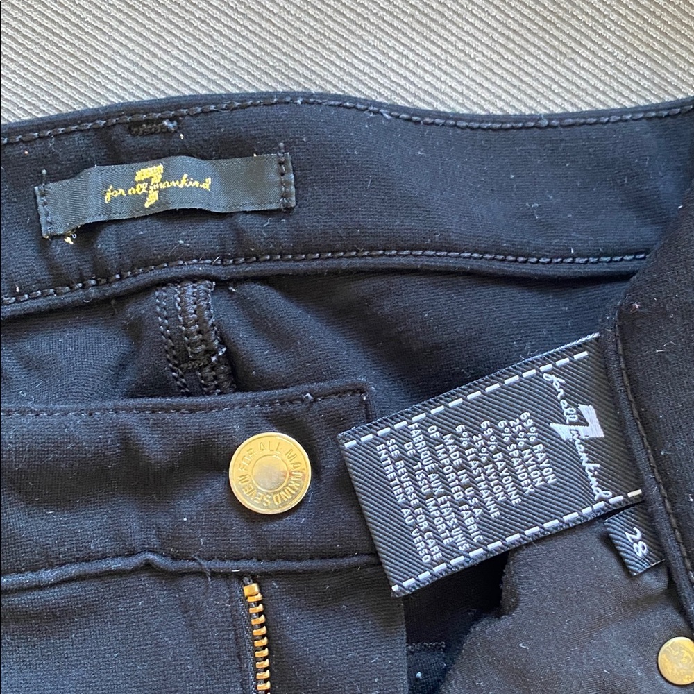 7 For All Mankind Midnight Black Stretchy jeans. Note: not Denim waist 28